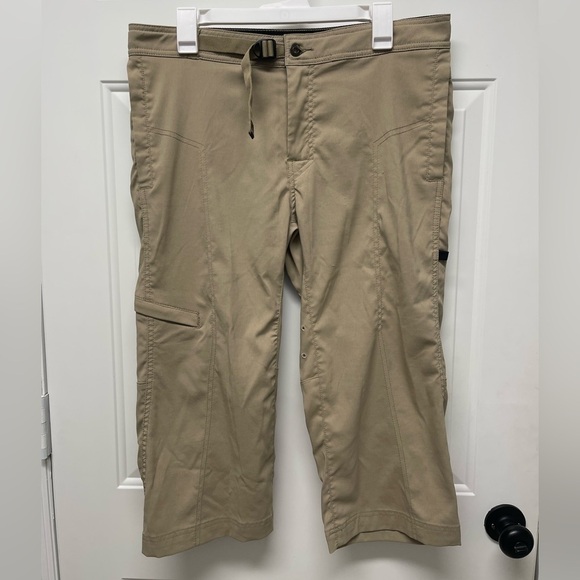 Prana Women's Hiking Capri cropped breathable pants khaki size medium - Picture 1 of 8